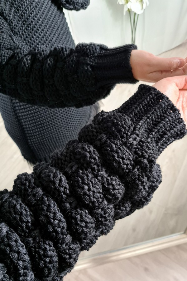 sweter oversize pompon czarny EMMA 8